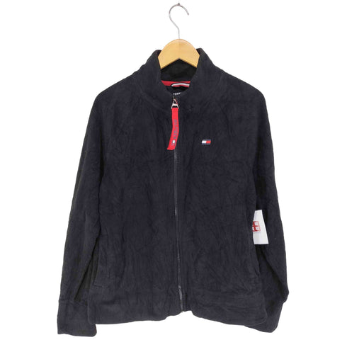 トミーヒルフィガー TOMMY HILFIGER ロゴ刺繍フリースジップジャケット レディース L