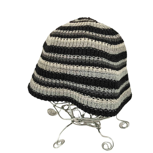 ラカル RACAL Multi Border Japanese Paper Knit Hat 和紙混紡 ニットバケットハット メンズ FREE