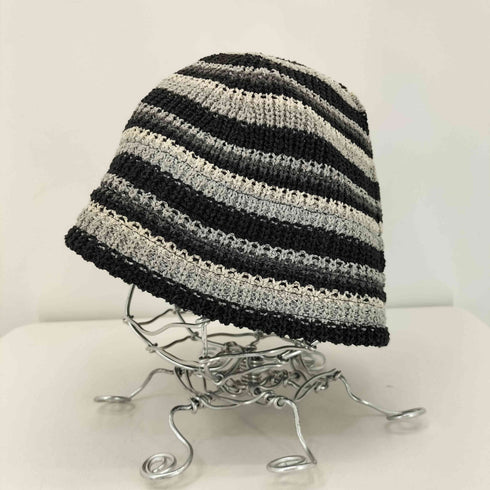 ラカル RACAL Multi Border Japanese Paper Knit Hat 和紙混紡 ニットバケットハット メンズ FREE