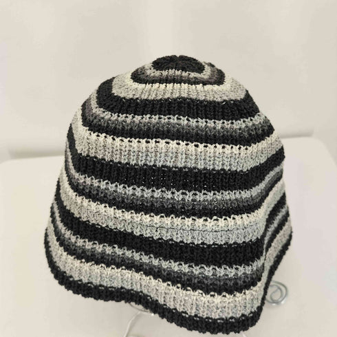 ラカル RACAL Multi Border Japanese Paper Knit Hat 和紙混紡 ニットバケットハット メンズ FREE