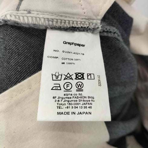 グラフペーパー Graphpaper 24SS Colorfast Denim Two Tuck Pants GRAY メンズ JPN:3