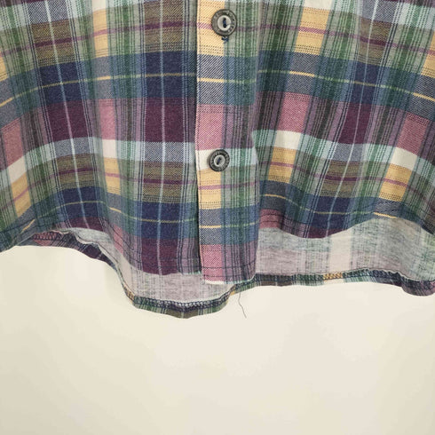 EXP USA製 チェック柄シャツ メタルボタン メンズ JPN:S