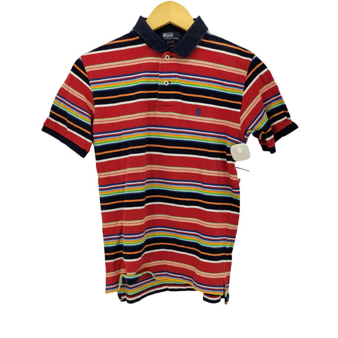 ポロバイラルフローレン Polo by RALPH LAUREN ポニー刺繍 マルチボーダー S/S ポロシャツ レディース M