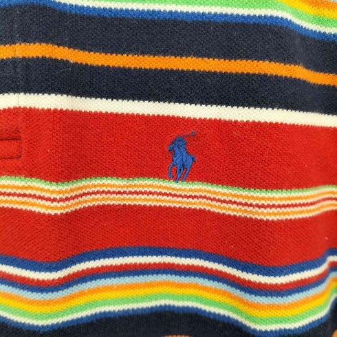 ポロバイラルフローレン Polo by RALPH LAUREN ポニー刺繍 マルチボーダー S/S ポロシャツ レディース M