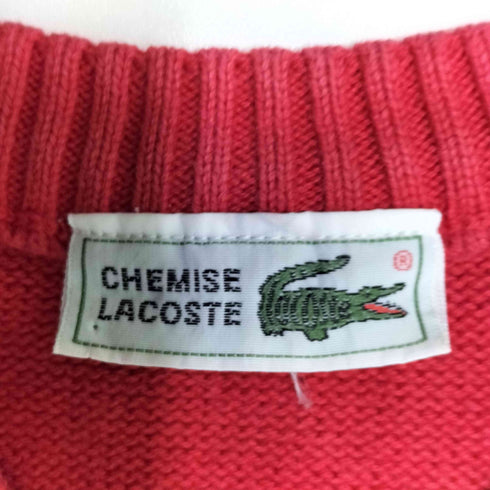 シュミーズラコステ CHEMISE LACOSTE 80‐90S Vネック コットン ニット ベスト レディース 3