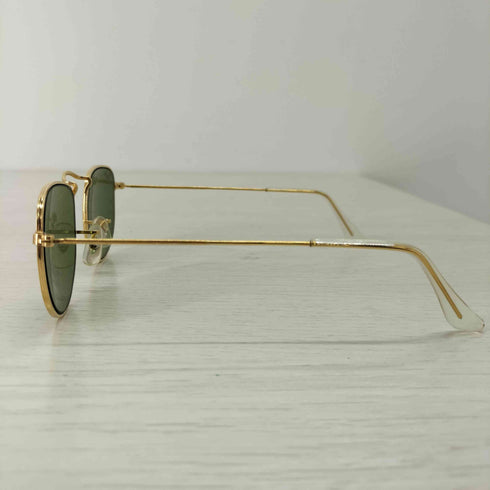 レイバン Ray-Ban FRANK KIDS スクエアサングラス ポリッシュゴールド ダークグリーン メンズ