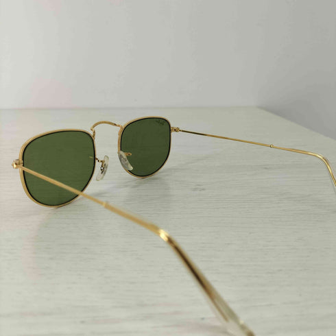 レイバン Ray-Ban FRANK KIDS スクエアサングラス ポリッシュゴールド ダークグリーン メンズ