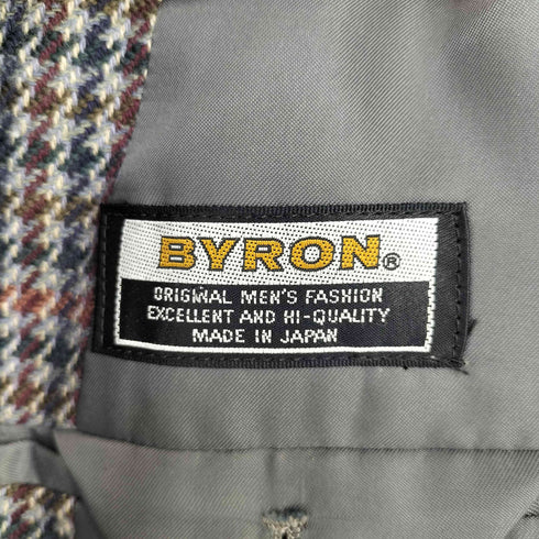 BYRON ウール混千鳥格子 テーラードジャケット メンズ