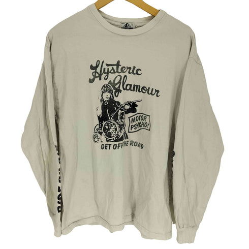 ヒステリックグラマー HYSTERIC GLAMOUR MOTOR CHICK モーター チック プリント リブ付 Tシャツ メンズ JPN:L