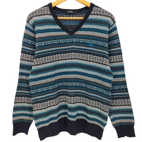 バーバリーブラックレーベル BURBERRY BLACK LABEL ノルディック Vネックコットンニット メンズ 3