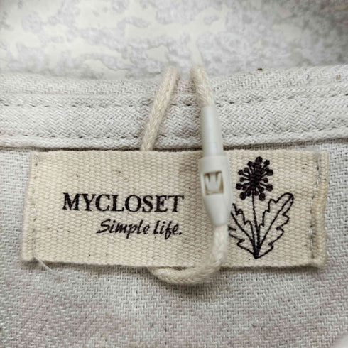 MYCLOSET ヘリンボーンギャザーシャツワンピース レディース