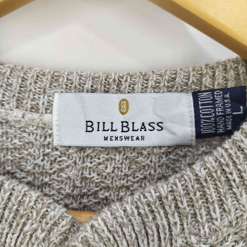ビルブラス BILL BLASS 90s USA製 ヘンリーネック コットンニット メンズ import:L