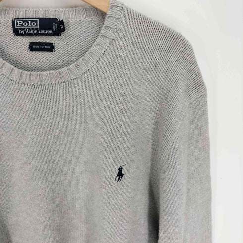 ポロバイラルフローレン Polo by RALPH LAUREN 90S ポニー 刺繍 コットン クルーネック ニット セーター メンズ import:XL