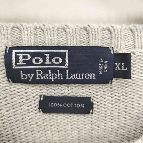 ポロバイラルフローレン Polo by RALPH LAUREN 90S ポニー 刺繍 コットン クルーネック ニット セーター メンズ import:XL