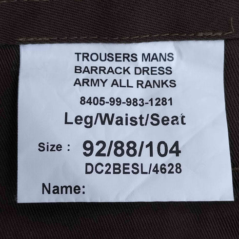 ブリティッシュアーミー BRITISH ARMY Barrack Dress イギリス軍 ドレスパンツ メンズ 92/88/104
