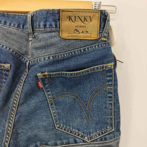 ヒステリックグラマー HYSTERIC GLAMOUR KINKY JEANS ウミヘビ ツギハギ加工 フレアデニムパンツ レディース JPN:S