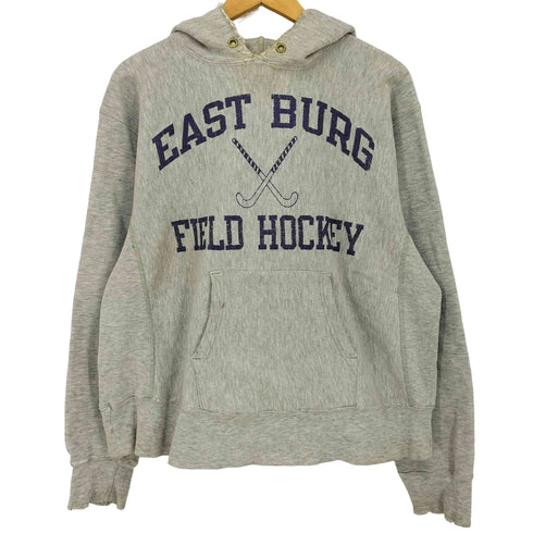 チャンピオン Champion 80s USA製 REVERSE WEAVE トリコタグ EAST BURG FIELD HOCKEY 三段 プルオーバーパーカー メンズ import:L