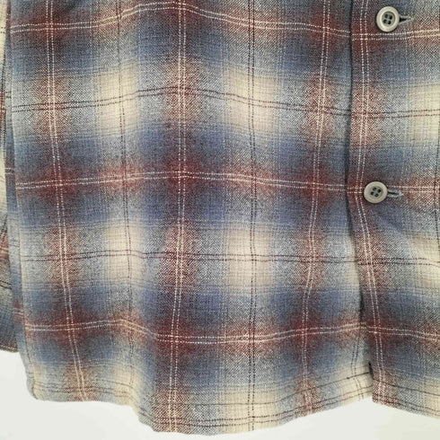 ペンドルトン PENDLETON 70s USA製 エルボーパッチ ウール オンブレチェックシャツ メンズ import:M