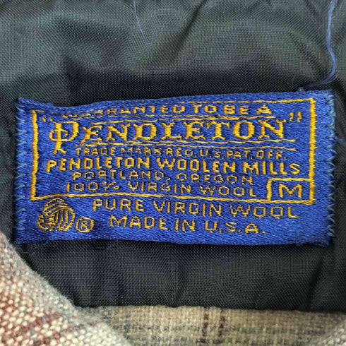 ペンドルトン PENDLETON 70s USA製 エルボーパッチ ウール オンブレチェックシャツ メンズ import:M