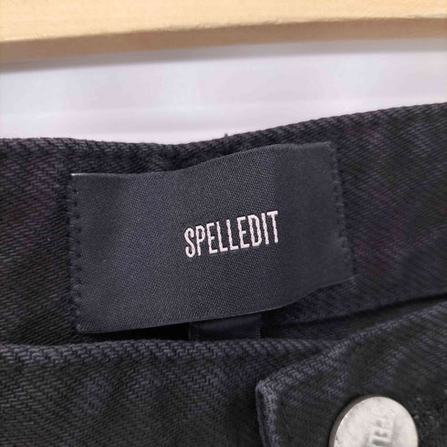 SPELLEDIT ワイドブラックデニムパンツ レディース FREE
