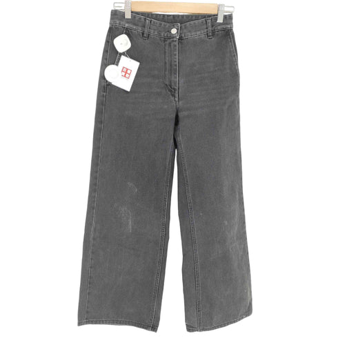 エムエムシックスメゾンマルジェラ MM6 Maison Margiela ワイドブラックデニムパンツ レディース JPN:42