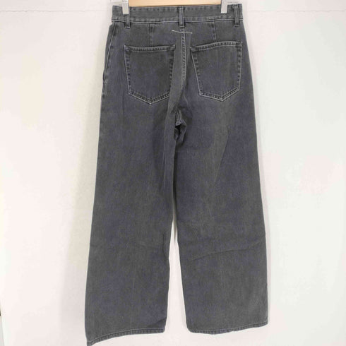 エムエムシックスメゾンマルジェラ MM6 Maison Margiela ワイドブラックデニムパンツ レディース JPN:42
