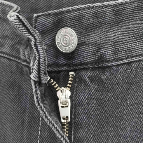 エムエムシックスメゾンマルジェラ MM6 Maison Margiela ワイドブラックデニムパンツ レディース JPN:42