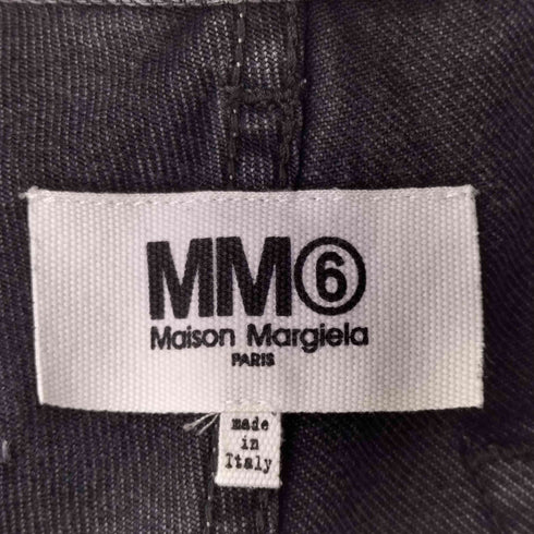 エムエムシックスメゾンマルジェラ MM6 Maison Margiela ワイドブラックデニムパンツ レディース JPN:42