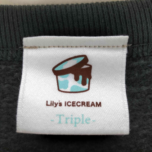 アイスクリーム ICE CREAM ブリーチ加工 クルーネックスウェット LILYS メンズ TRIPLE