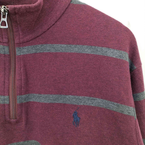 ポロラルフローレン POLO RALPH LAUREN ボーダー ハーフジップカットソー メンズ import:XL