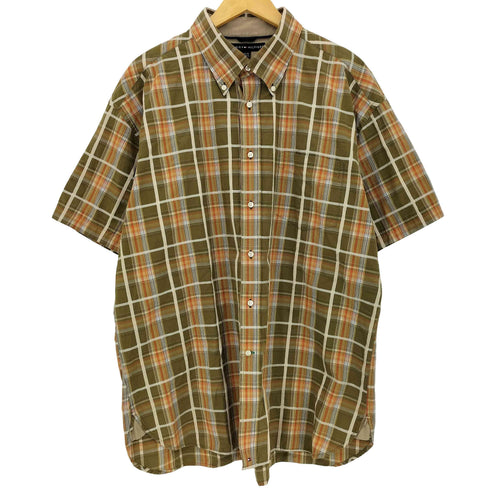 トミーヒルフィガー TOMMY HILFIGER チェック ボタンダウン 半袖シャツ メンズ import:XL