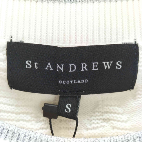 セントアンドリュース St. Andrews 14Gスクエアロゴジャガードクルーネックニットプルオーバー レディース import:S