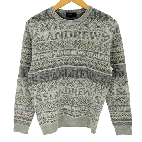 セントアンドリュース St. Andrews ノルディック柄ロゴジャガード クルーネックニット レディース import:M