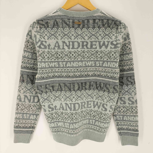 セントアンドリュース St. Andrews ノルディック柄ロゴジャガード クルーネックニット レディース import:M
