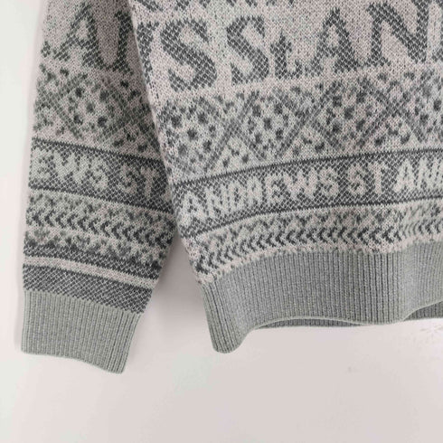 セントアンドリュース St. Andrews ノルディック柄ロゴジャガード クルーネックニット レディース import:M