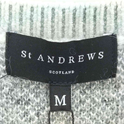 セントアンドリュース St. Andrews ノルディック柄ロゴジャガード クルーネックニット レディース import:M