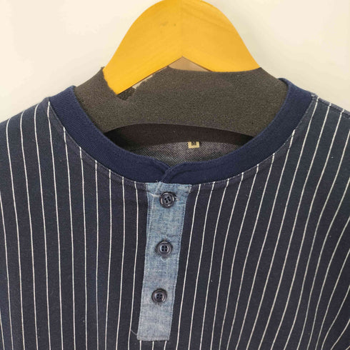シュガーケーン SUGAR CANE SUGAR CANE Light S/S PIN STRIPE HENLEY NECK T-SHIRT メンズ JPN:M