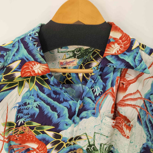サンサーフ SUN SURF LOBSTERS MAKE UP THE FALL 総柄開襟アロハシャツ メンズ JPN:S