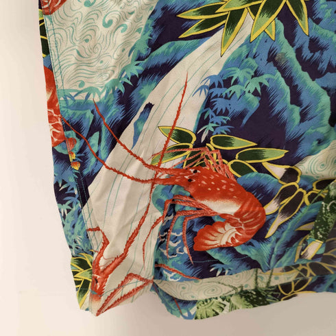 サンサーフ SUN SURF LOBSTERS MAKE UP THE FALL 総柄開襟アロハシャツ メンズ JPN:S