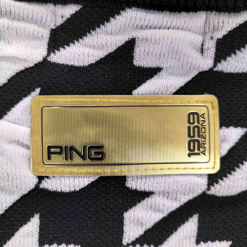 ピン ping 半袖ニット 千鳥ジャガード レディース import:L