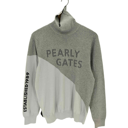 パーリーゲイツ PEARLY GATES カシミヤタッチコットンタートルネックニットプルオーバー メンズ JPN:5