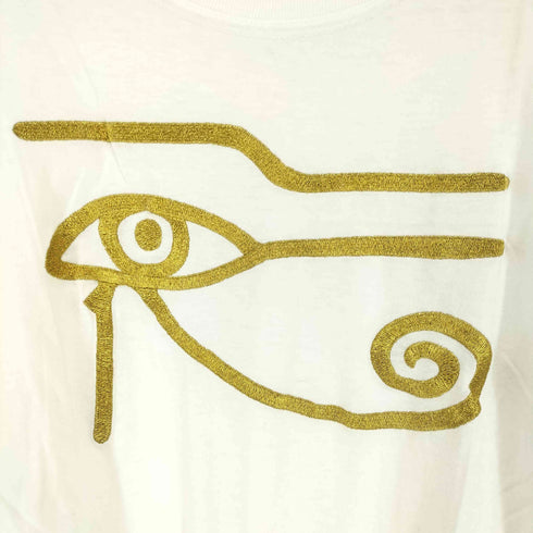 CAVIAR フランス製 袖裾シングル フロント刺繍クルーネックTシャツ メンズ