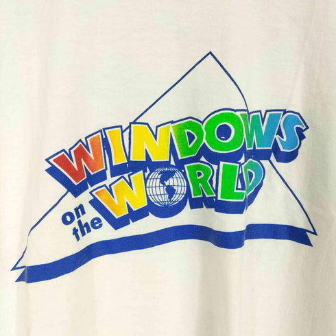 フルーツオブザルーム FRUIT OF THE LOOM 90s USA製 袖裾シングル フロントプリントクルーネックTシャツ メンズ JPN:L