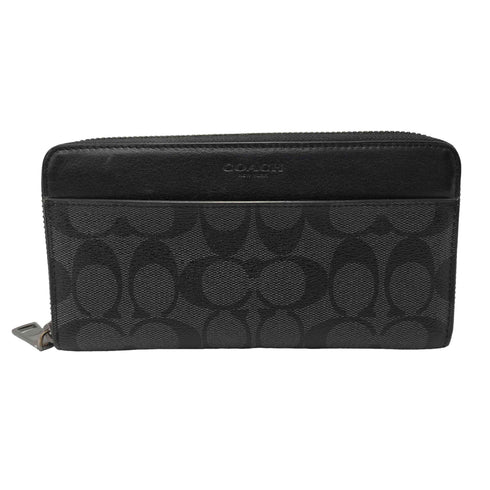 コーチ COACH シグネチャー 総柄 ラウンドジップ ロング ウォレット 長財布 メンズ