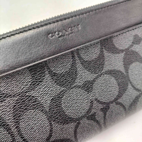 コーチ COACH シグネチャー 総柄 ラウンドジップ ロング ウォレット 長財布 メンズ