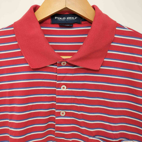 ポロゴルフラルフローレン POLO GOLF RALPH LAUREN ポニー刺繍 S/S ボーダー ポロシャツ メンズ import:M