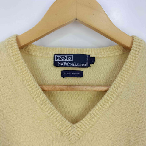 ポロバイラルフローレン Polo by RALPH LAUREN ポニー刺繍 メリノウール Vネック ニット レディース import:L