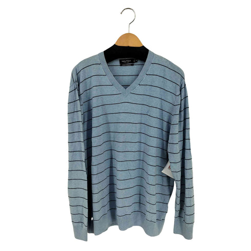 ノーティカ NAUTICA Vネックボーダーニット レディース import:XL