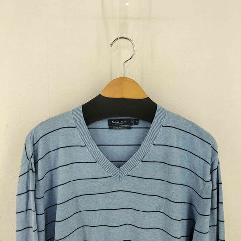ノーティカ NAUTICA Vネックボーダーニット レディース import:XL