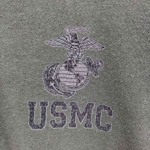 ユーエスエムシー USMC 00S USA製 イーグルプリント コットン ポリエステル スウェット トレーナー 2001年製 メンズ import:L